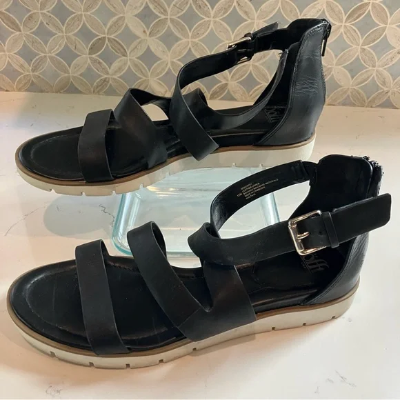Sofft Starla Black Leather Strappy Ankle Strap Sandal Gladiator Size 11 - Picture 2 of 12